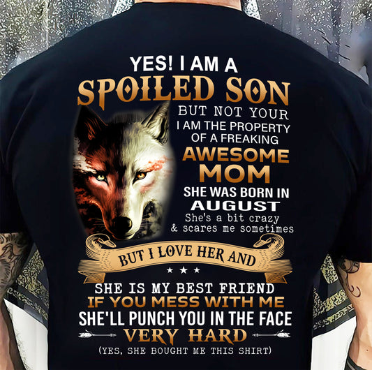 August - Lucky Son of Awesome Mom - Perfect Gift for Son From Mom - NIKI08 (SKU10-128-08)