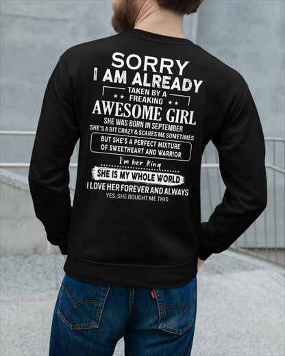 September - Awesome girl - Perfect gift for your boyfriend - (SKU04-86-09) - From Wife KATE09