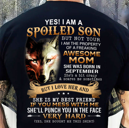 September - Lucky Son of Awesome Mom - Perfect Gift for Son From Mom - NIKI09 (SKU10-128-09)