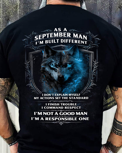SEPTEMBER - BUILT DIFFERENT - BIRTHDAY T-SHIRT FOR MEN - NIKI09 (SKU12-301-09)