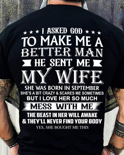 SEPTEMBER - ASKED GOD TO BE A BETTER MAN - GIFT FROM WIFE - NIKI09 (SKU10-109-09)