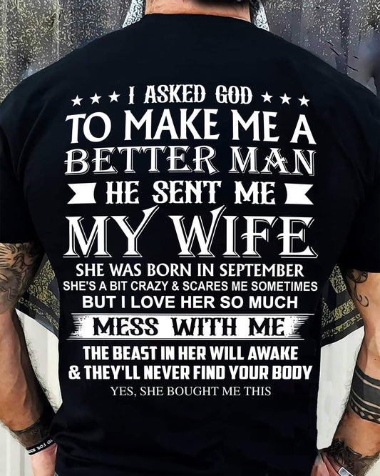 SEPTEMBER - ASKED GOD TO BE A BETTER MAN - GIFT FROM WIFE - NIKI09 (SKU10-109-09)