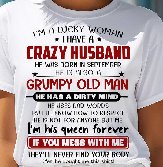 SEPTEMBER - TO MY WIFE - I'M A LUCKY WOMAN - GIFT FROM HUSBAND - NIKI09 (SKU12-282-09)