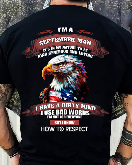 SEPTEMBER - KNOW HOW TO RESPECT - BIRTHDAY T-SHIRT FOR MEN - KATE09 (SKU12-311-09)