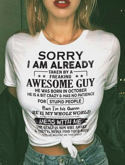 OCTOBER – Sorry I Am Already Taken By A Freaking Awesome Guy – FROM HUSBAND TO WIFE – KATE10 (SKU26T-01108-10)
