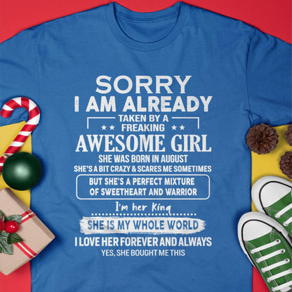 August - Awesome Girl - Perfect Gift For Your Boyfriend, Husband From Wife - KATE08 (SKU04-86MT-08)