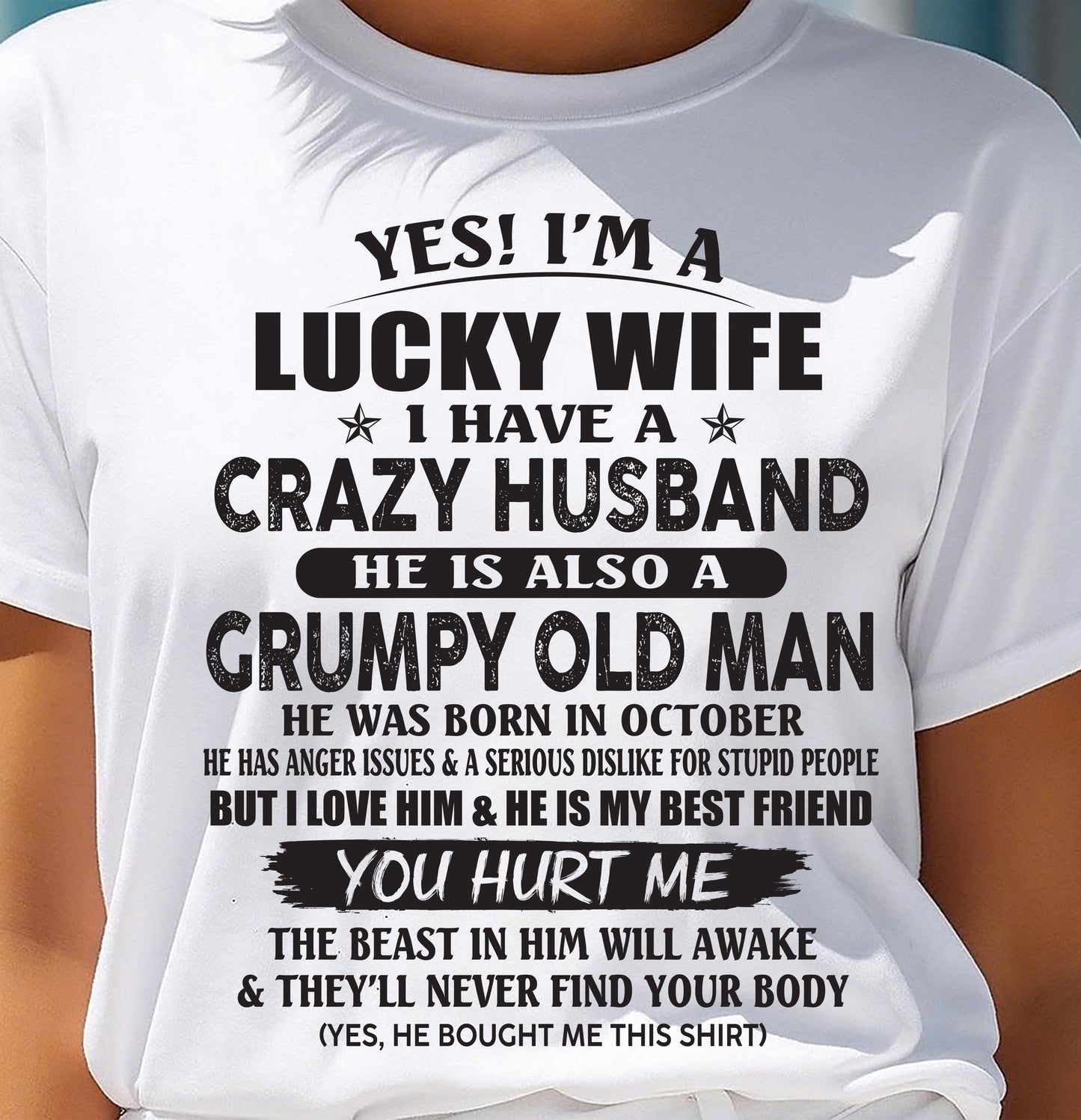 OCTOBER - TO MY WIFE - I'M A LUCKY WIFE - GIFT FROM HUSBAND - NIKI10 (SKU11-30-10)