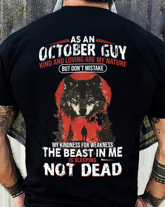OCTOBER - KIND AND LOVING ARE MY NATURE - BIRTHDAY T-SHIRT FOR MEN - NIKI10 (SKU26T-01-17-10)