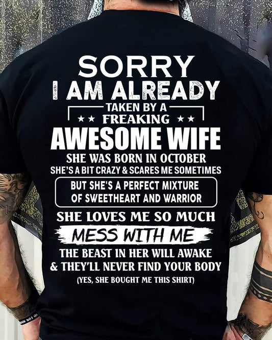 Wife October - Perfect gift for husband From Wife - KATE10 (SKU68-86-10)