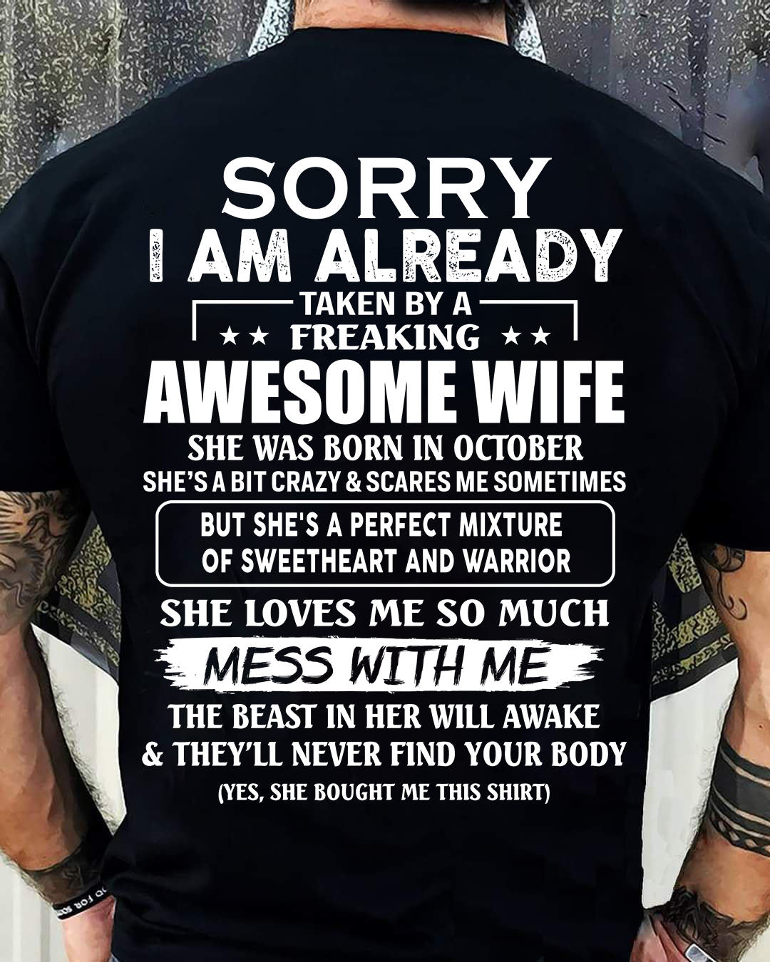 Wife October - Perfect gift for husband From Wife - KATE10 (SKU68-86-10)