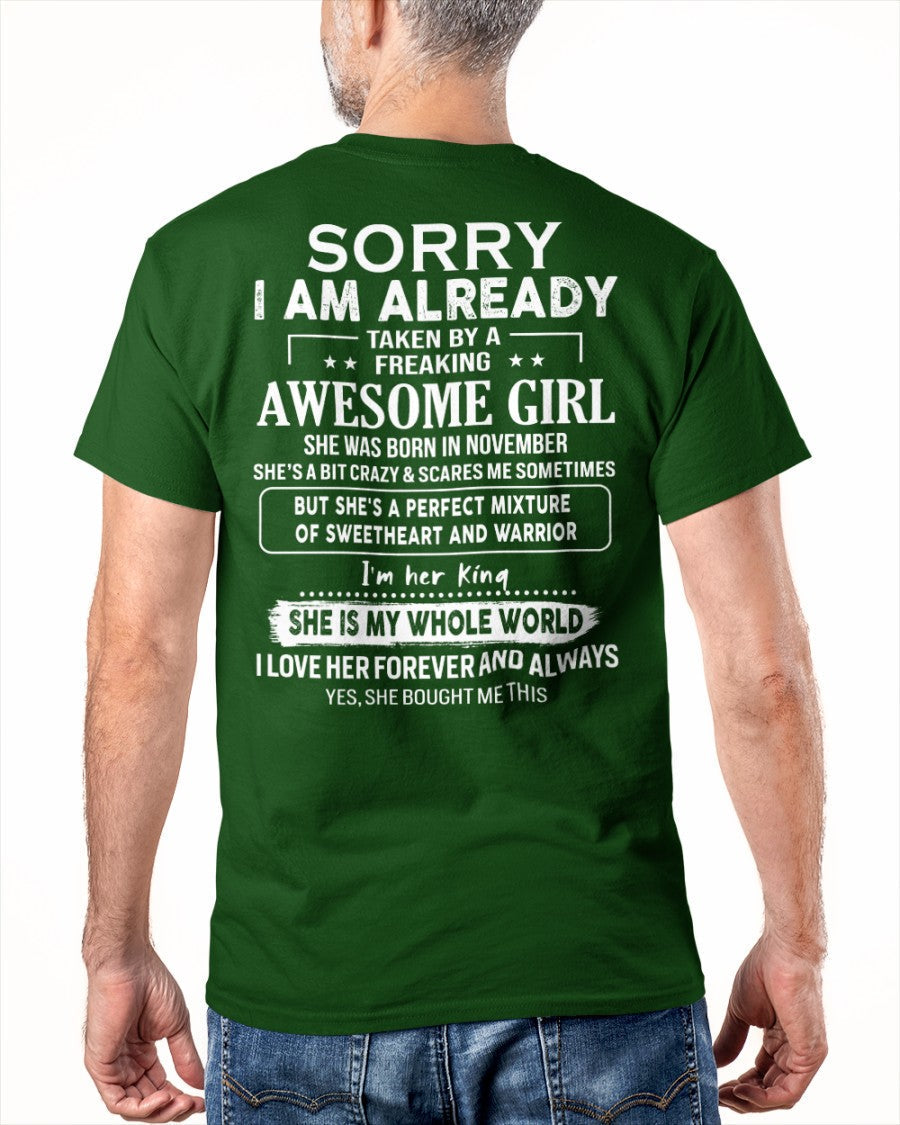 November - Awesome girl - Perfect gift for your boyfriend - (SKU04-86-11) - From Wife KATE11