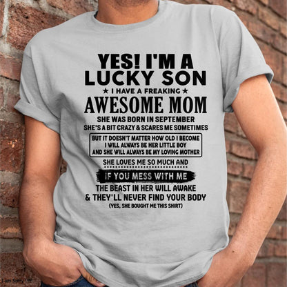 September - I am Lucky Son - Gift For Son From Mom - NIKI09 - (SKU-T1206LMS-09)