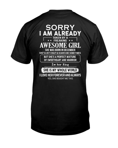 December - Awesome girl - Perfect gift for your boyfriend - (SKU04-86-12) - From Wife KATE12