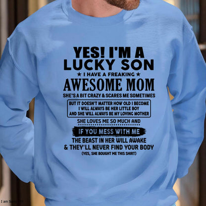 I am Lucky Son - Gift For Son From Mom - NIKI00 - (SKU-T1206LMS-00)