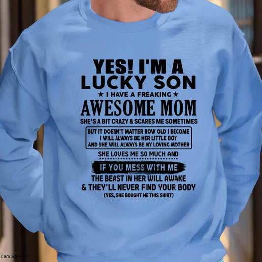I am Lucky Son - Gift For Son From Mom - NIKI00 - (SKU-T1206LMS-00)