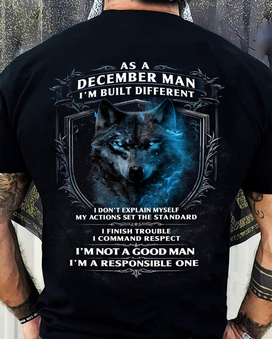 DECEMBER - BUILT DIFFERENT - BIRTHDAY T-SHIRT FOR MEN - NIKI12 (SKU12-301-12)