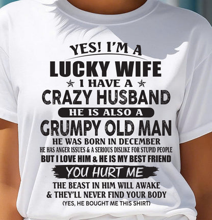 DECEMBER - TO MY WIFE - I'M A LUCKY WIFE - GIFT FROM HUSBAND - NIKI12 (SKU11-30-12)