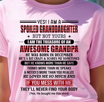 DECEMBER - YES! I'M A SPOILED GRANDDAUGHTER - GIFT FROM GRANDPA - NIKI12 (SKU26T-01317-12)