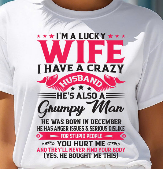 DECEMBER - TO MY WIFE - I'M A LUCKY WIFE - GIFT FROM HUSBAND - NIKI12 (SKU10-136-12)