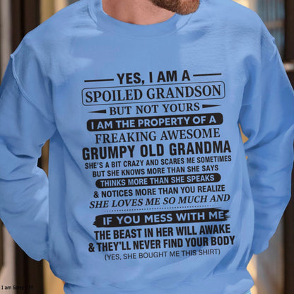 Yes I’m A Stubborn Grandson T-Shirt – Birthday Gift From Grandma / Woman - KATE00 (SKU10-171-00)