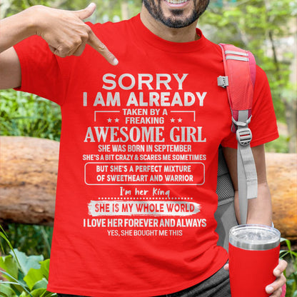 September - Awesome Girl - Perfect Gift For Your Boyfriend, Husband From Wife - KATE09 (SKU04-86MT-09)