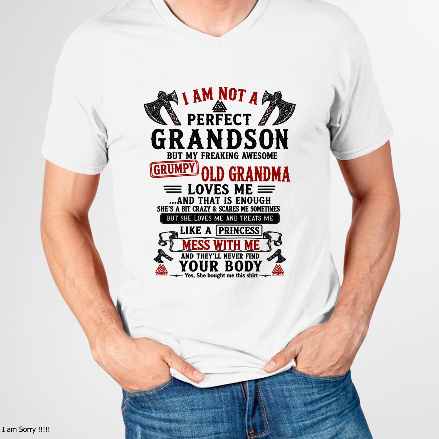 I AM NOT A PERFECT GRANDSON  - GIFT FROM GRANDMA -NIKI00 - (SKU2606-380-00)