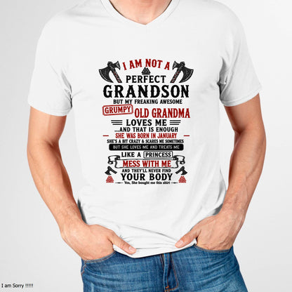 JANUARY - I AM NOT A PERFECT GRANDSON  - GIFT FROM GRANDMA -NIKI01 - (SKU2606-380-01)