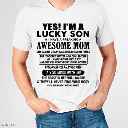 I am Lucky Son - Gift For Son From Mom - NIKI00 - (SKU-T1206LMS-00)