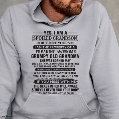 Yes I’m A Stubborn Grandson T-Shirt – Birthday Gift From May Grandma / Woman - KATE05 (SKU10-171-05)