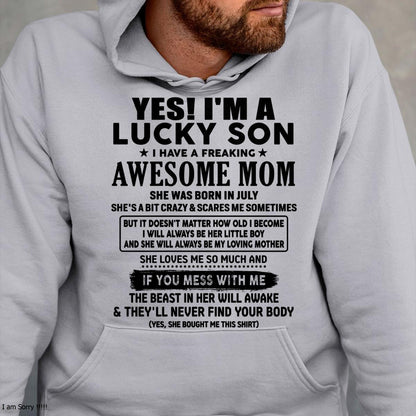 July - I am Lucky Son - Gift For Son From Mom - NIKI07 - (SKU-T1206LMS-07)