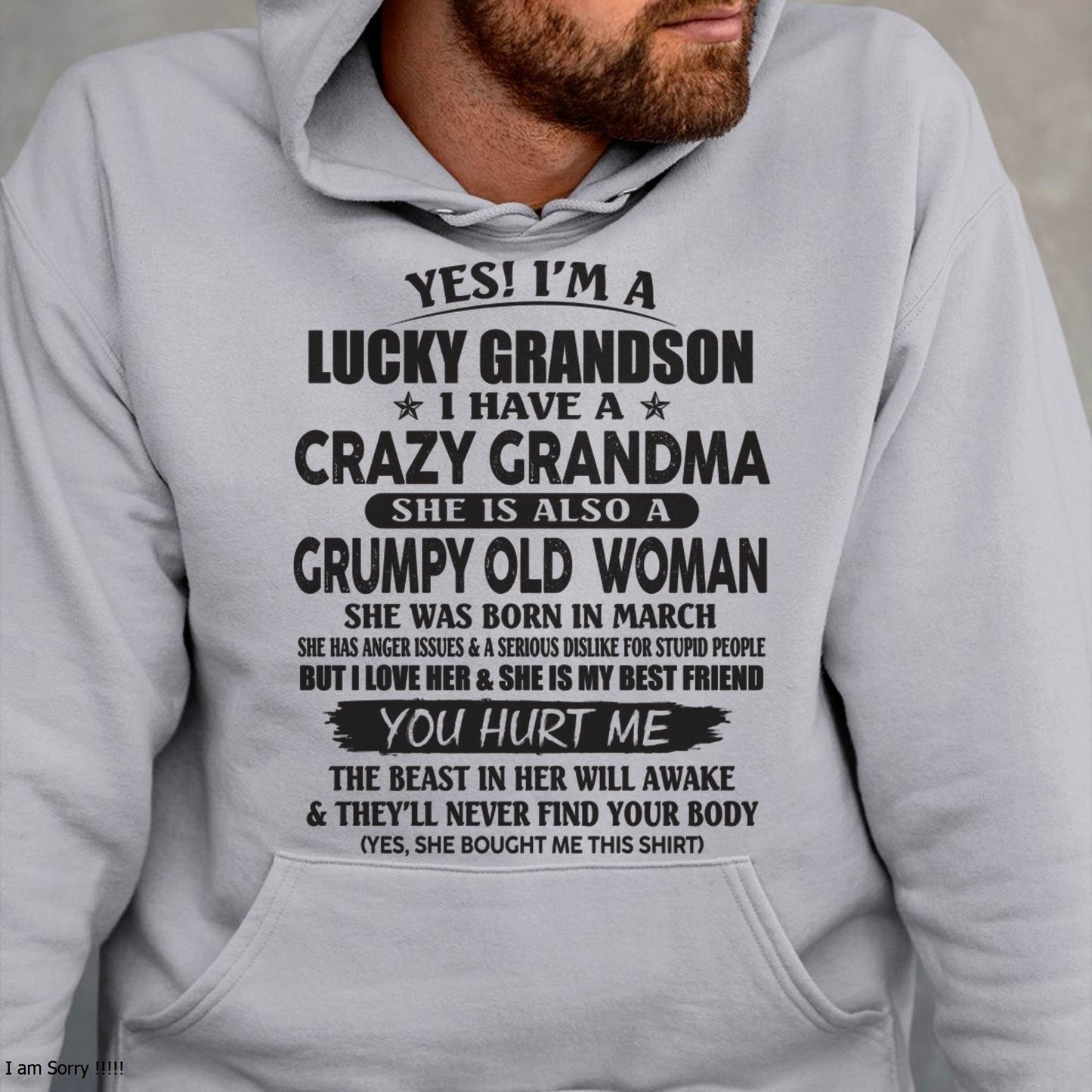 MARCH - LUCKY GRANDSON OF CRAZY GRANDMA -  FROM GRANDMA - KATE03 (SKU10-173-03)