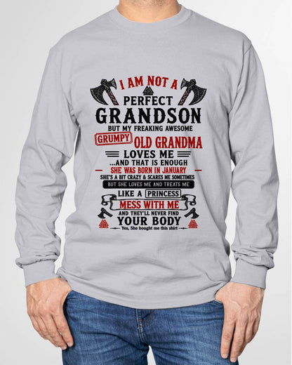 JANUARY - I AM NOT A PERFECT GRANDSON  - GIFT FROM GRANDMA -NIKI01 - (SKU2606-380-01)