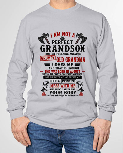 AUGUST - I AM NOT A PERFECT GRANDSON  - GIFT FROM GRANDMA -NIKI08 - (SKU2606-380-08)
