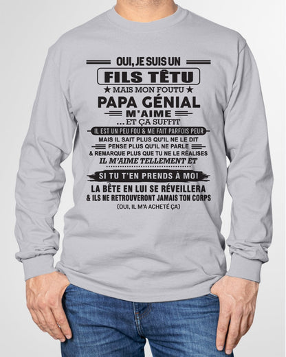 Oui, je suis un garçon têtu – T-shirt | Cadeau d’anniversaire de papa pour son fils - KATE00 / fr00 (SKU12-260-00)