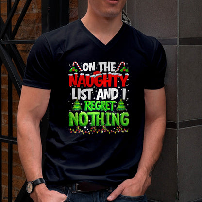 On The Naughty List and Regret Nothing Pjs Christmas Xmas Ki T-Shirt - Christmas Unisex T-Shirt/Hoodie/Sweatshirt - HNDS00
