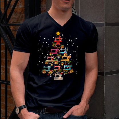 Funny Sewing Machine Christmas Tree Christmas Ornament Women T-Shirt - Christmas Unisex T-Shirt/Hoodie/Sweatshirt - HNDS00