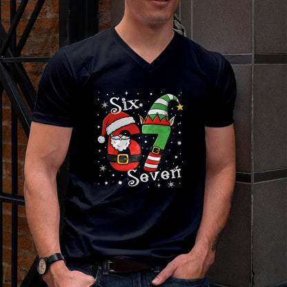 Funny Six Seven 67 Meme 6 7 Elf Santa Christmas Pajamas Kids T-Shirt - Christmas Unisex T-Shirt/Hoodie/Sweatshirt - HNDS00