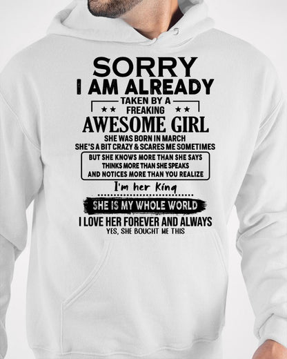 March - Awesome Girl born in March - Special gift for your boyfriend - From Wife KATE03 (SKU.AT16)