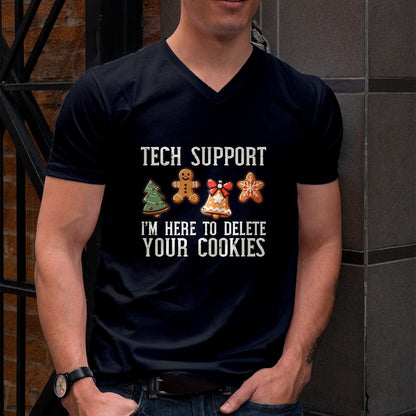 Christmas Tech Support Here To Delete Cookies Xmas Men Women T-Shirt - Christmas Unisex T-Shirt/Hoodie/Sweatshirt - HNDS00