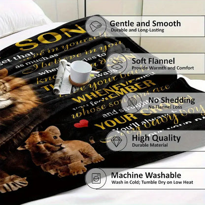 BLANKET FOR SON FROM DAD – COMFORT & WARMTH GIFT Sherpa Fleece Blanket - FULL (SKUB12-56)
