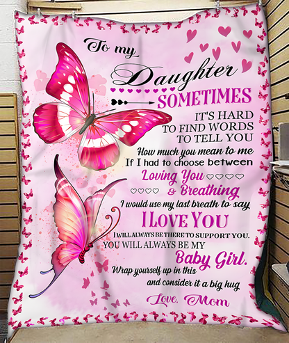 BLANKET FOR DAUGHTER – COMFORT & WARMTH GIFT FROM MOM Sherpa Fleece Quilt Blanket KATE00