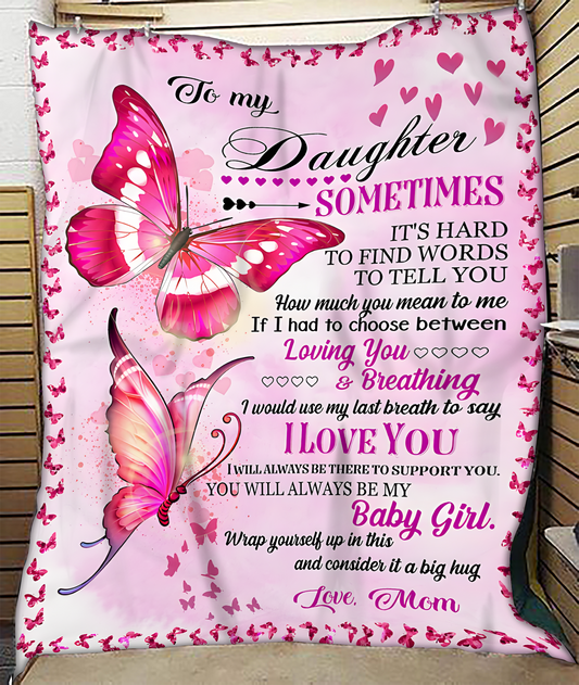 BLANKET FOR DAUGHTER – COMFORT & WARMTH GIFT FROM MOM Sherpa Fleece Quilt Blanket KATE00