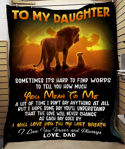 BLANKET FOR DAUGHTER – COMFORT & WARMTH GIFT FROM DAD Sherpa Fleece Quilt Blanket KATE00