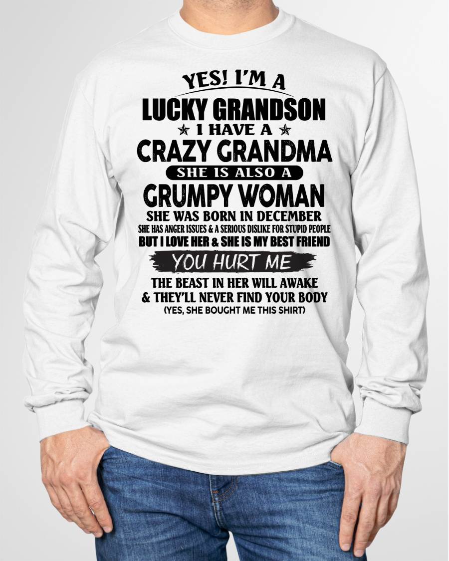 DECEMBER - LUCKY GRANDSON OF CRAZY GRANDMA -  PERFECT GIFT FROM GRANDMA - KATE12 (SKU12-113-12)