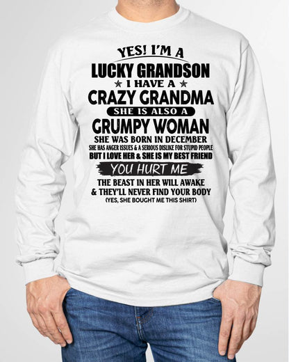 DECEMBER - LUCKY GRANDSON OF CRAZY GRANDMA -  PERFECT GIFT FROM GRANDMA - KATE12 (SKU12-113-12)
