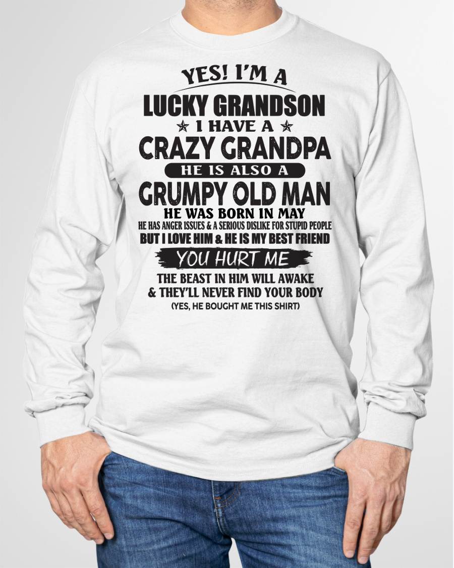 MAY - LUCKY GRANDSON OF CRAZY GRANDPA -  PERFECT GIFT FROM GRANDPA - KATE05 (SKU12-145-05)
