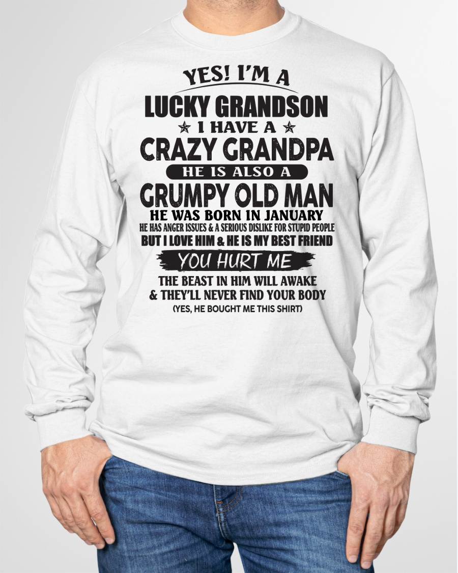 JANUARY - LUCKY GRANDSON OF CRAZY GRANDPA -  PERFECT GIFT FROM GRANDPA - KATE01 (SKU12-145-01)