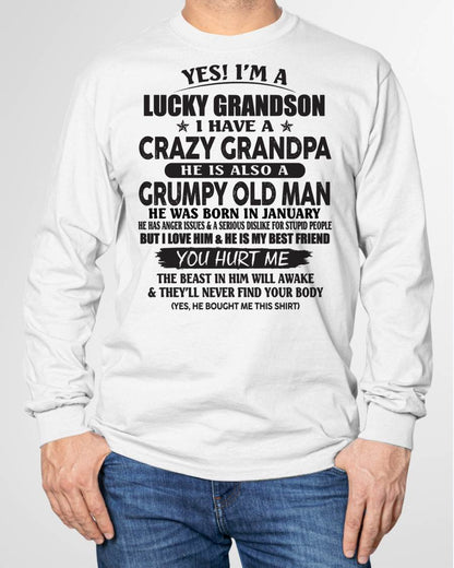 JANUARY - LUCKY GRANDSON OF CRAZY GRANDPA -  PERFECT GIFT FROM GRANDPA - KATE01 (SKU12-145-01)