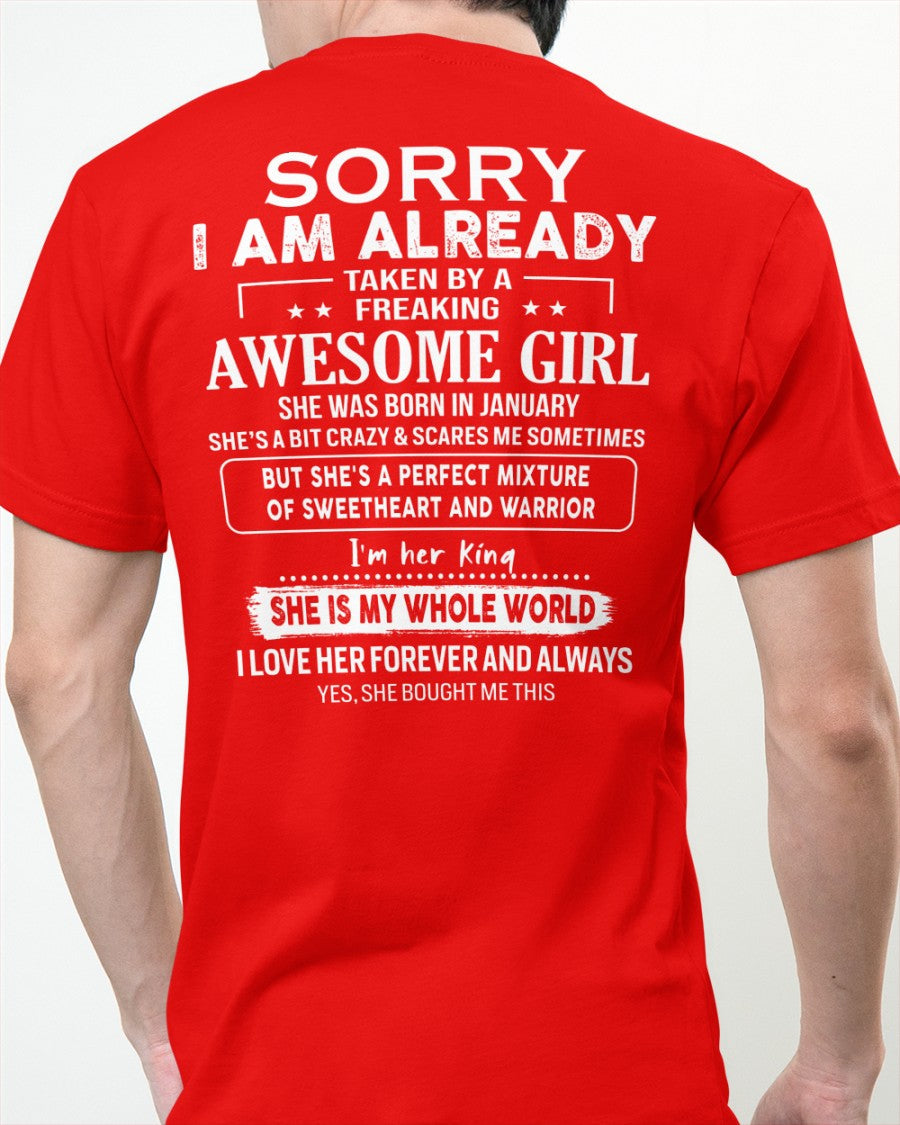 January - Awesome girl - Perfect gift for your boyfriend - (SKU04-86-01) - From Wife KATE01
