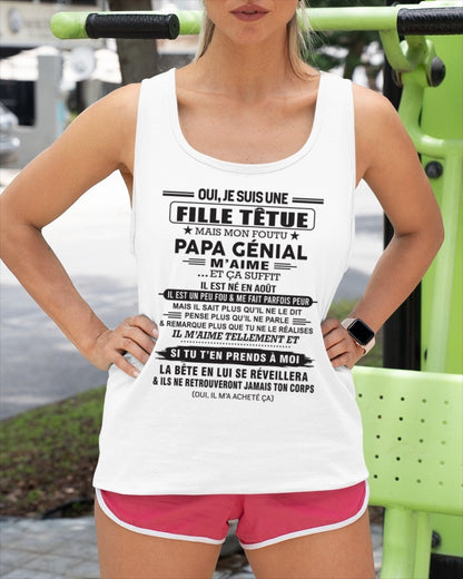 AOÛT - Oui, je suis une fille têtue – T-shirt | Cadeau d’anniversaire de papa pour sa fille - KATE08 / fr08 (SKU12-214-08)